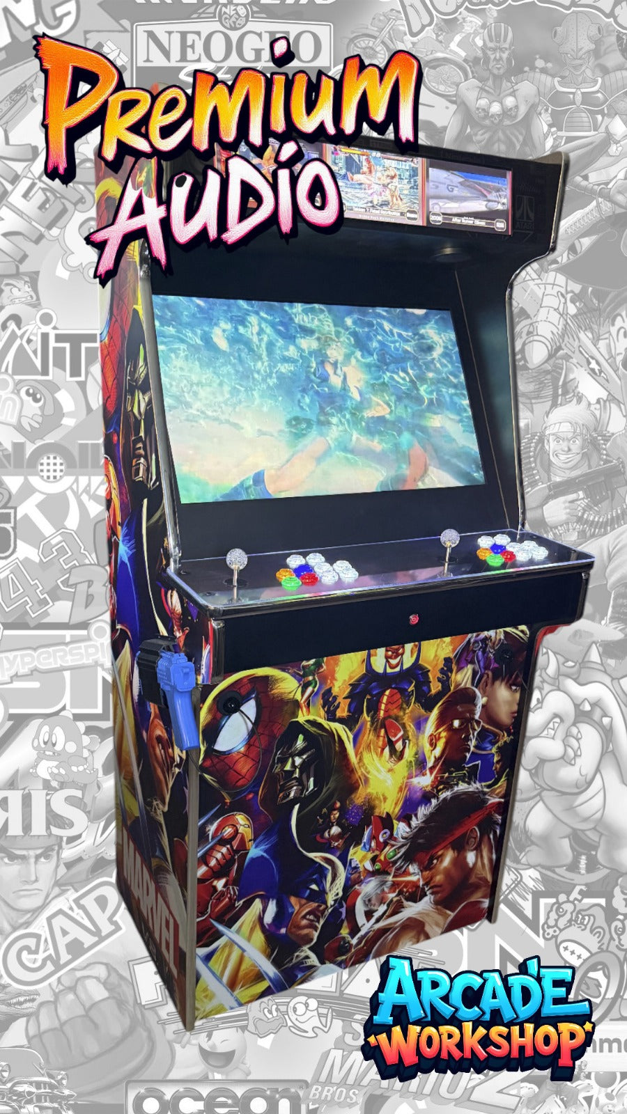 32" Full Size Arcade Machine - 2 Player (With Sinden Lightguns)