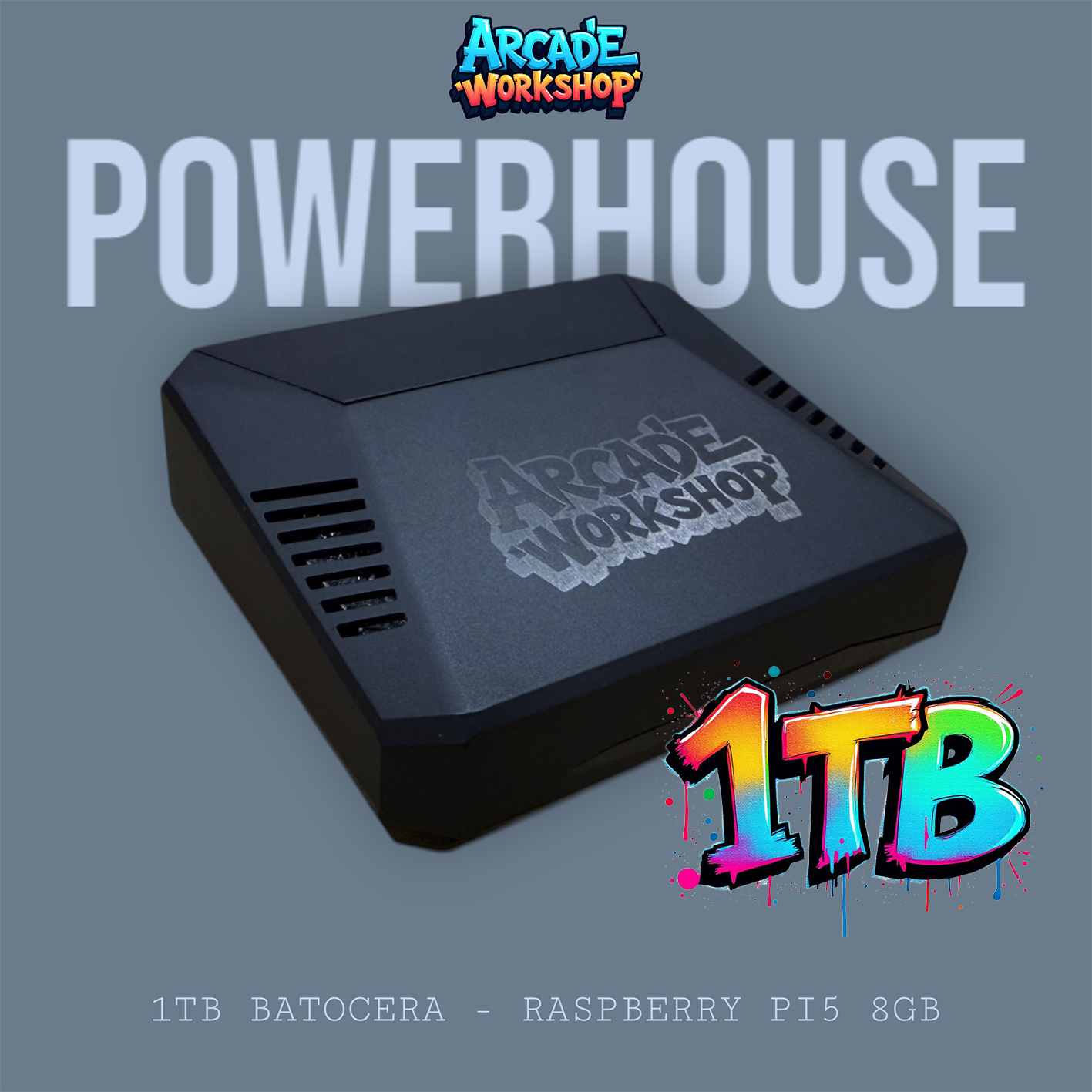 1TB PowerHouse Retro Gaming Console - Rasberry Pi5 8GB