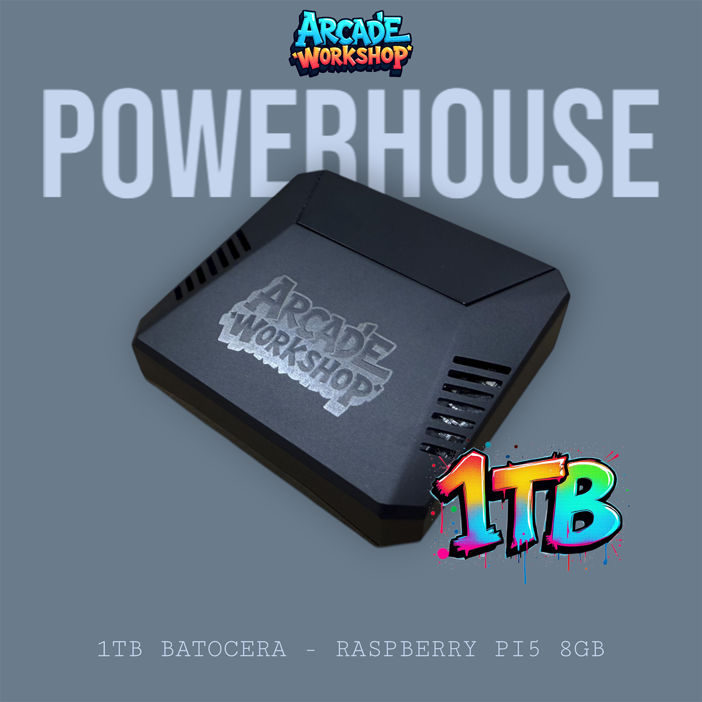 1TB PowerHouse Retro Gaming Console - Rasberry Pi5 8GB