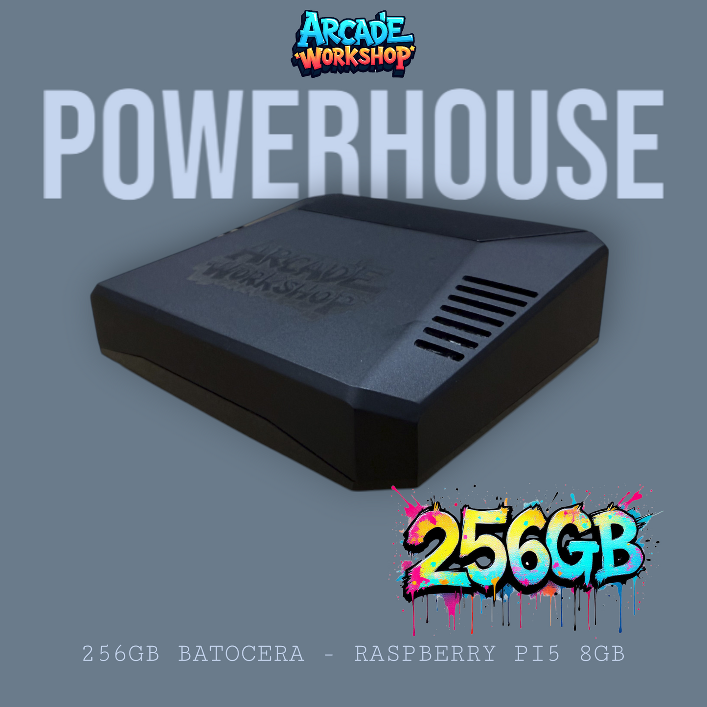 256GB PowerHouse Retro Gaming Console - Rasberry Pi5 8GB