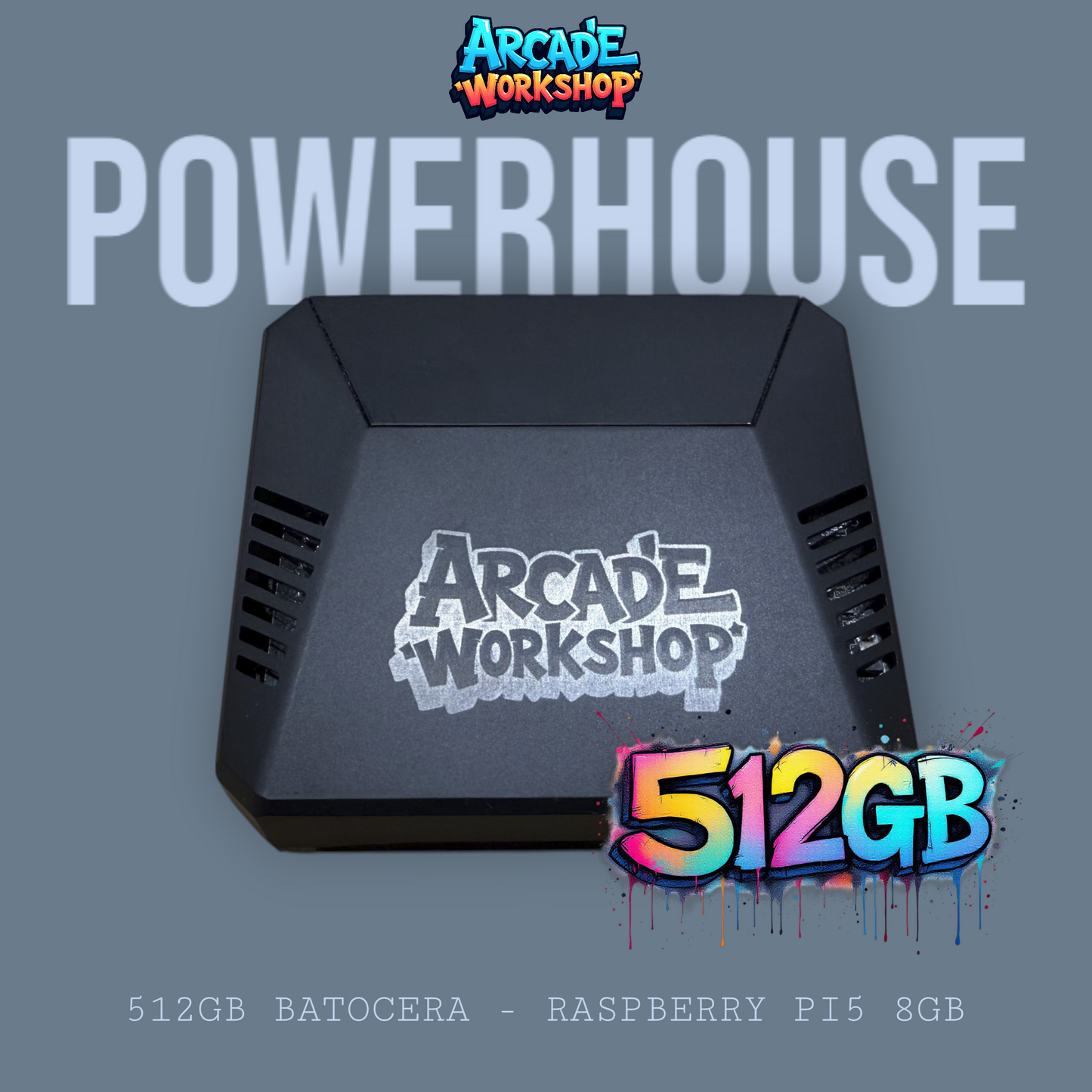 512GB PowerHouse Retro Gaming Console - Rasberry Pi5 8GB
