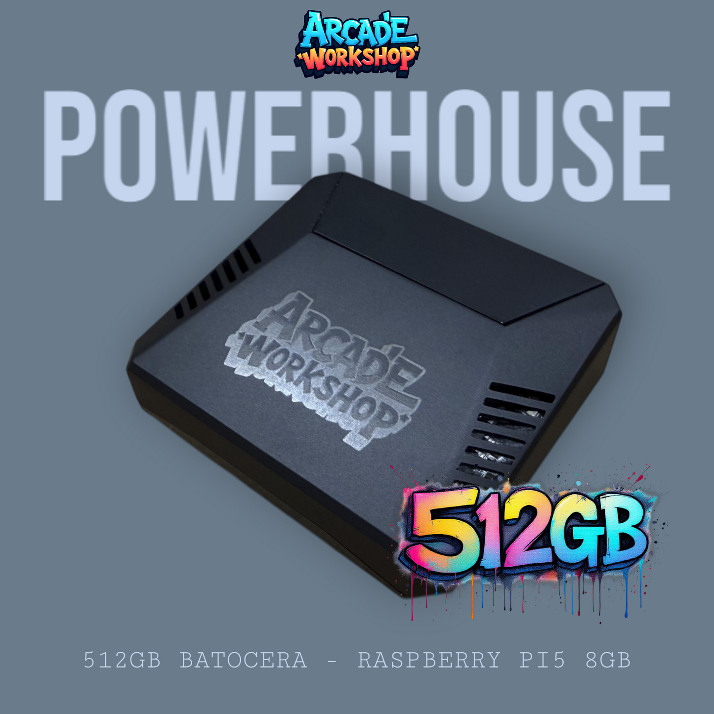 512GB PowerHouse Retro Gaming Console - Rasberry Pi5 8GB