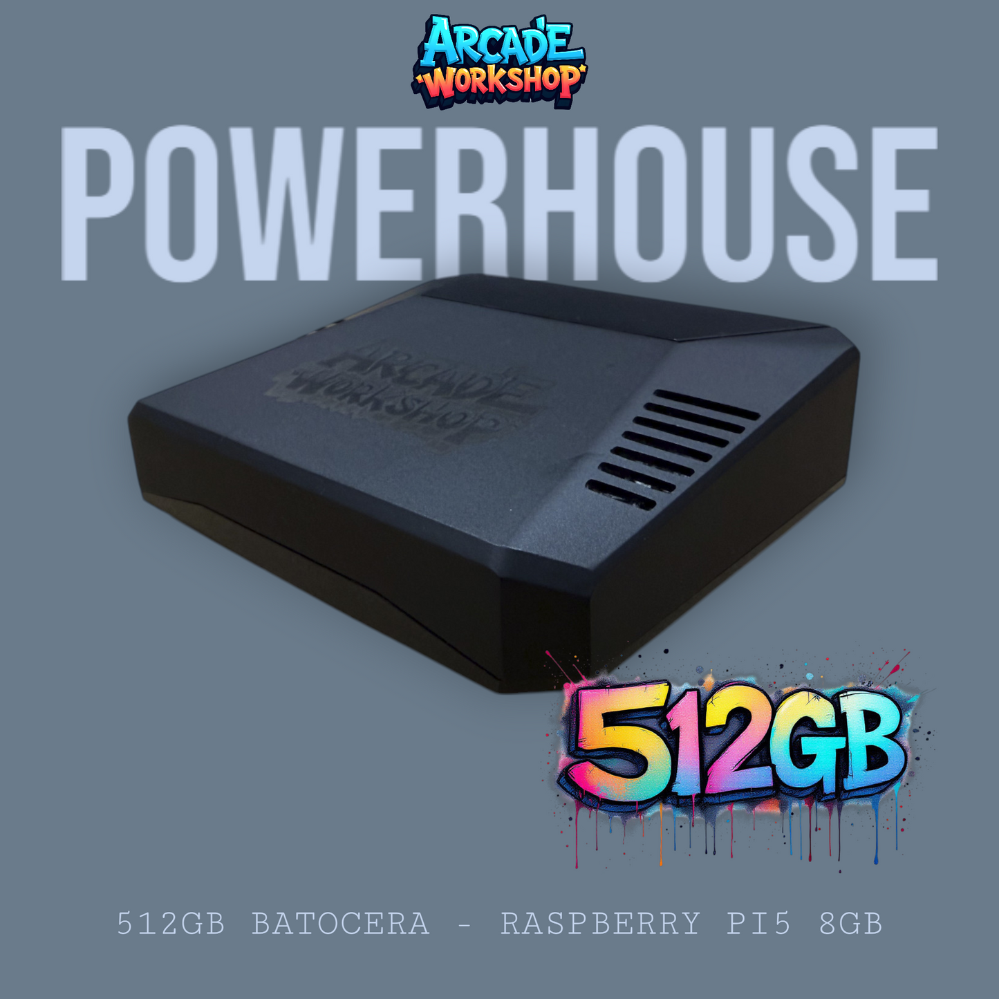512GB PowerHouse Retro Gaming Console - Rasberry Pi5 8GB