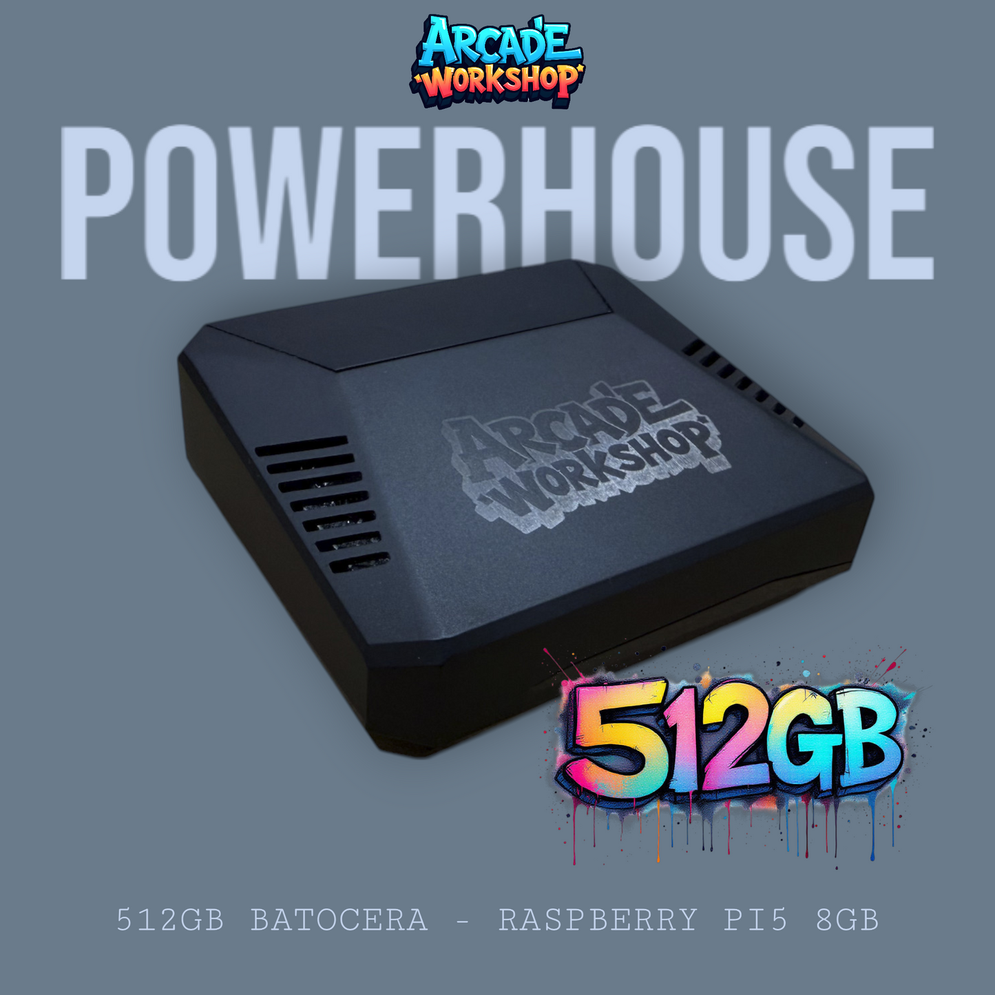 512GB PowerHouse Retro Gaming Console - Rasberry Pi5 8GB