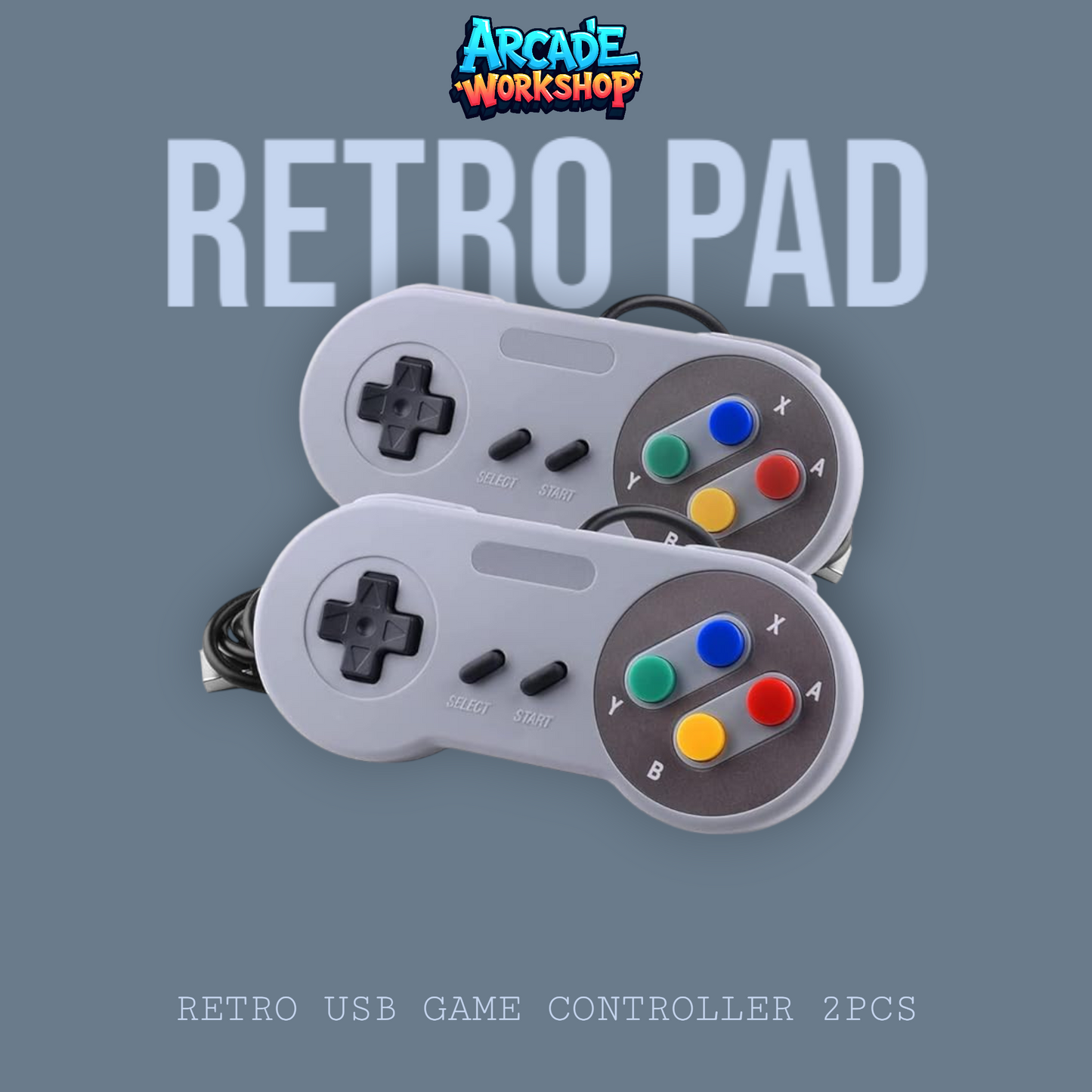2 Pack - Retro USB SNES Style Controllers