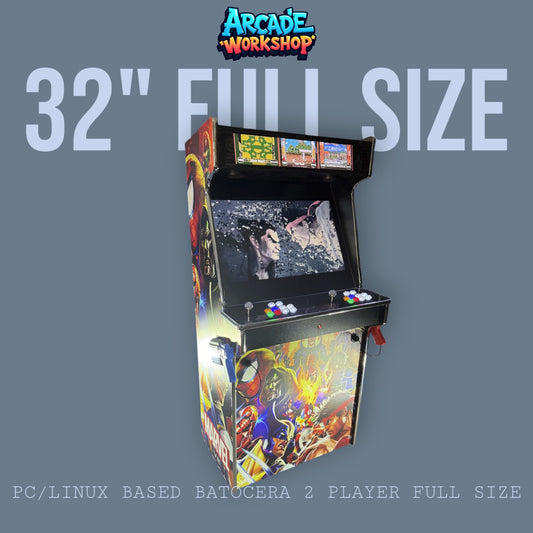 32" Full Size Arcade Machine - 2 Player (With Sinden Lightguns)